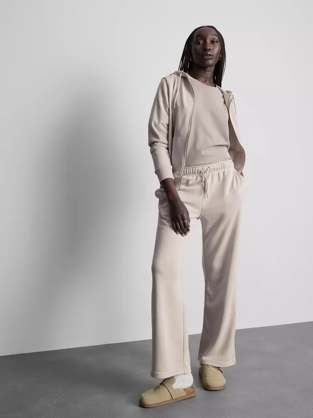 Cotton-blend straight-leg joggers