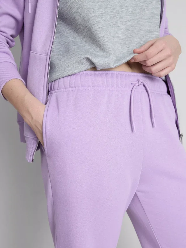 Cotton-blend straight-leg joggers
