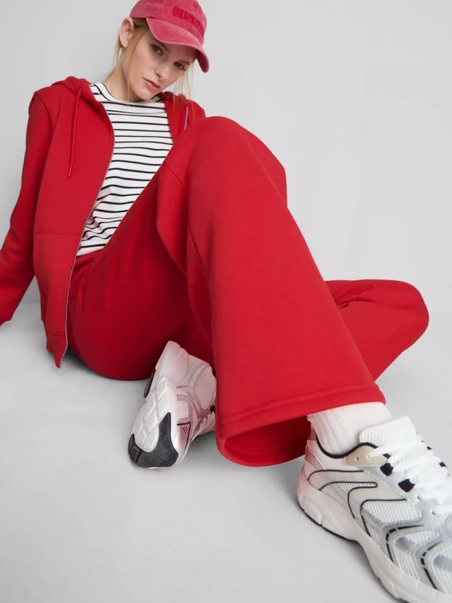 Cotton-blend straight-leg joggers
