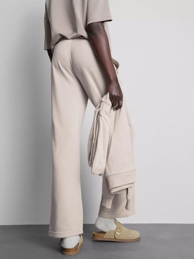 Cotton-blend straight-leg joggers