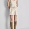 Cotton blend striped shorts