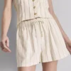 Cotton blend striped shorts