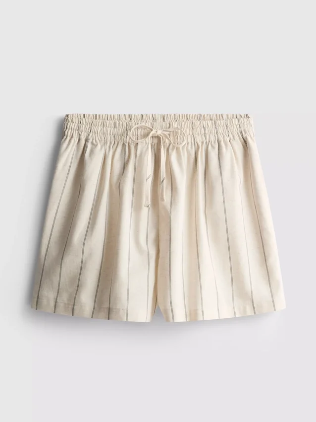 Cotton blend striped shorts