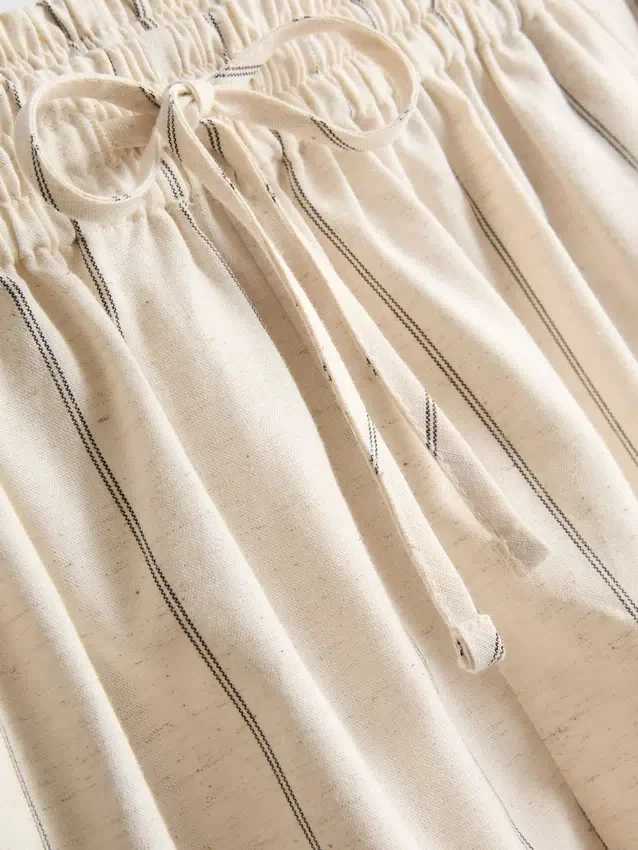 Cotton blend striped shorts