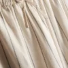 Cotton blend striped wide leg pants