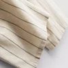 Cotton blend striped wide leg pants