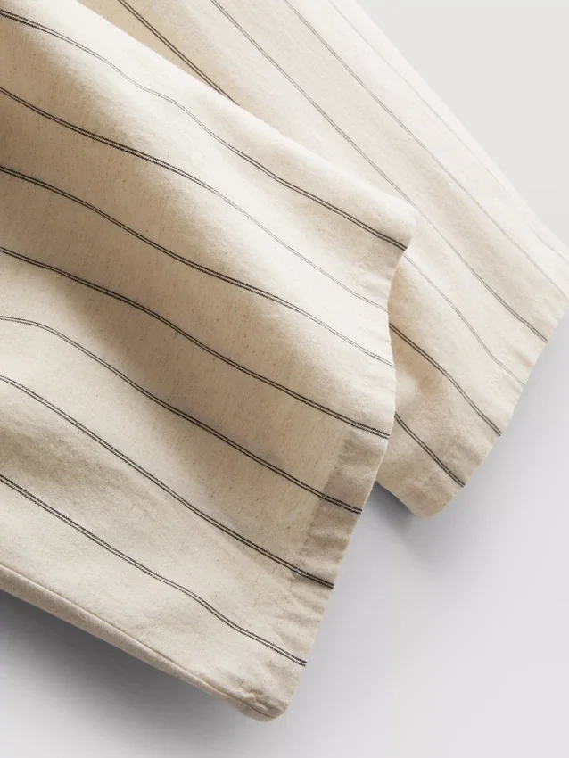 Cotton blend striped wide leg pants