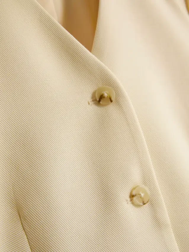 Cotton-blend tailored short-sleeve blazer