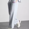 Cotton-blend wide-leg athletics joggers