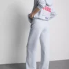 Cotton-blend wide-leg athletics joggers