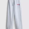 Cotton-blend wide-leg athletics joggers