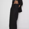 Cotton-blend wide-leg pants