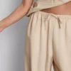 Cotton-blend wide-leg pants