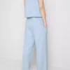Cotton-blend wide-leg pants