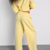 Cotton-blend wide-leg pants