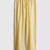Cotton-blend wide-leg pants