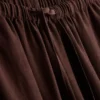 Cotton-blend wide-leg pants
