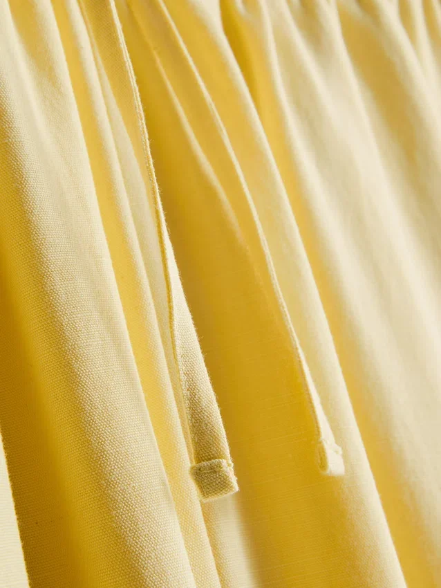 Cotton-blend wide-leg pants