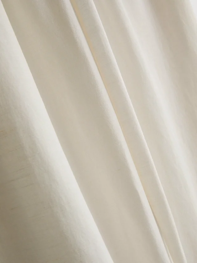 Cotton-blend wide-leg pants