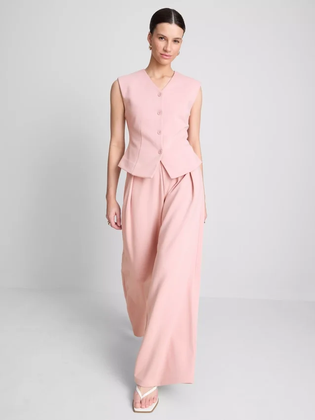 Cotton blend wide leg sweatpants