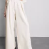 Cotton blend wide leg sweatpants