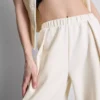 Cotton blend wide leg sweatpants