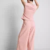 Cotton blend wide leg sweatpants