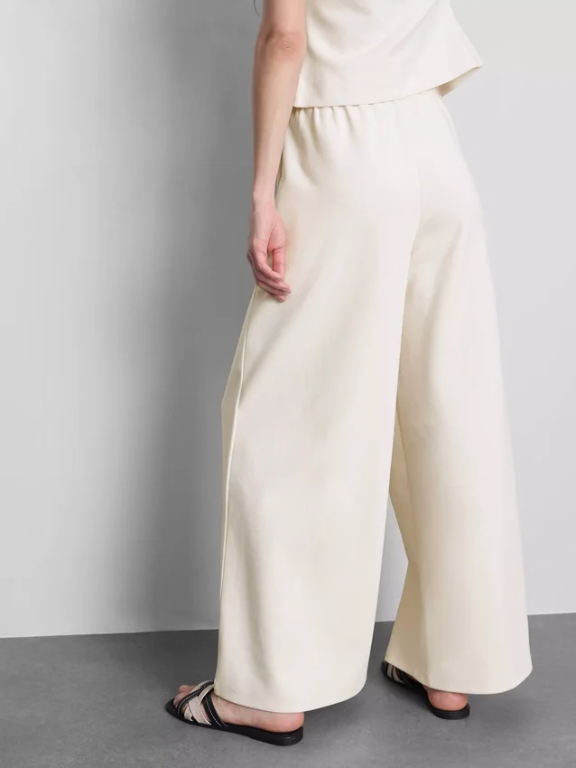 Cotton blend wide leg sweatpants