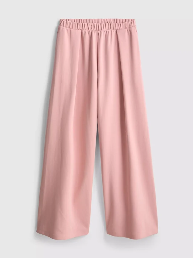 Cotton blend wide leg sweatpants