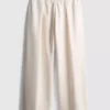Cotton blend wide leg sweatpants
