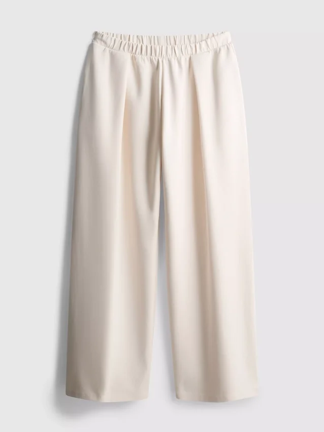 Cotton blend wide leg sweatpants