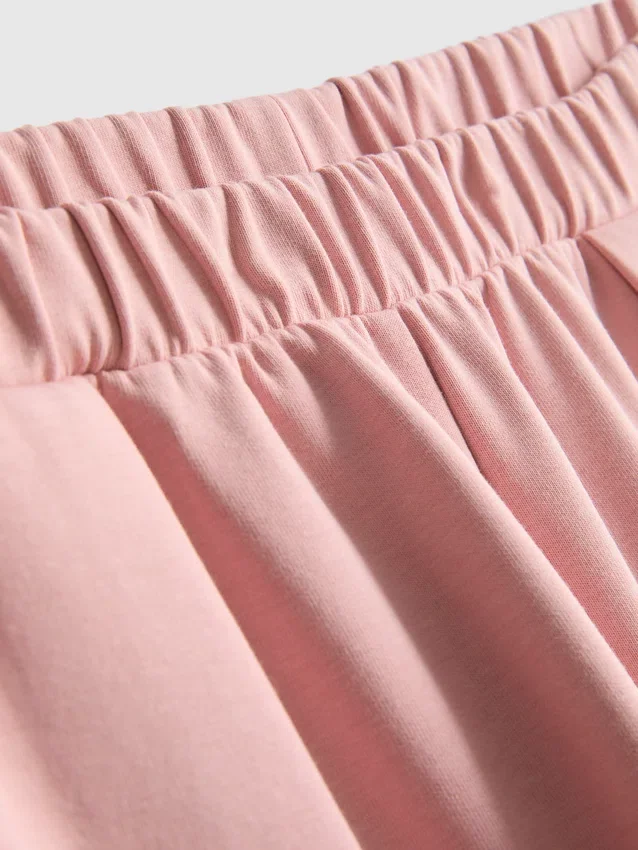 Cotton blend wide leg sweatpants