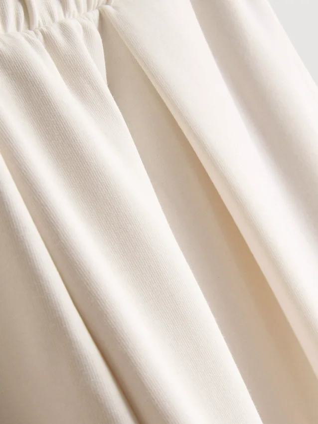 Cotton blend wide leg sweatpants