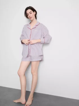 Cotton breakfast in bed pajama shirt