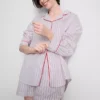 Cotton breakfast in bed pajama shirt