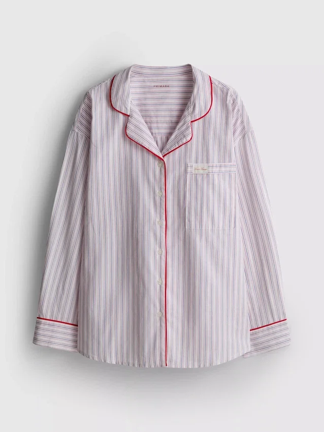 Cotton breakfast in bed pajama shirt