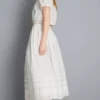 Cotton broderie midi skirt