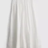 Cotton broderie midi skirt
