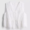 Cotton broderie tie front top