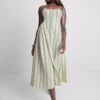 Cotton button through midi dress