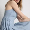 Cotton button through midi dress
