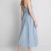 Cotton button through midi dress
