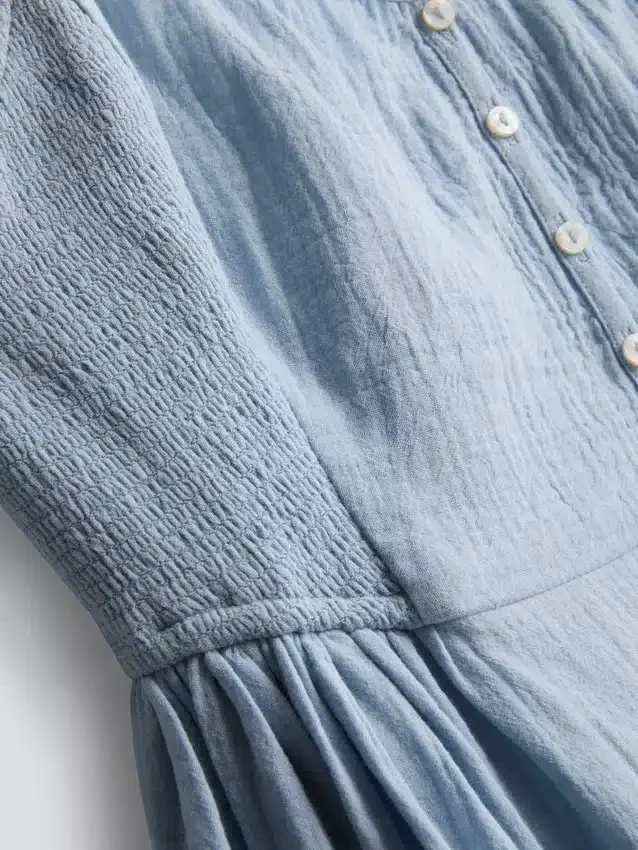 Cotton button through midi dress