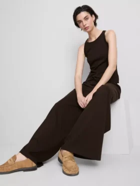 Cotton casual wide-leg joggers