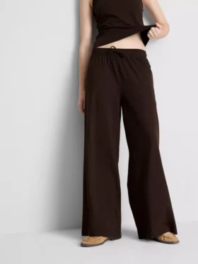 Cotton casual wide-leg joggers