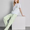Cotton crew neck printed pajamas