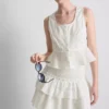 Cotton cropped cutwork cami top