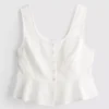 Cotton cropped cutwork cami top