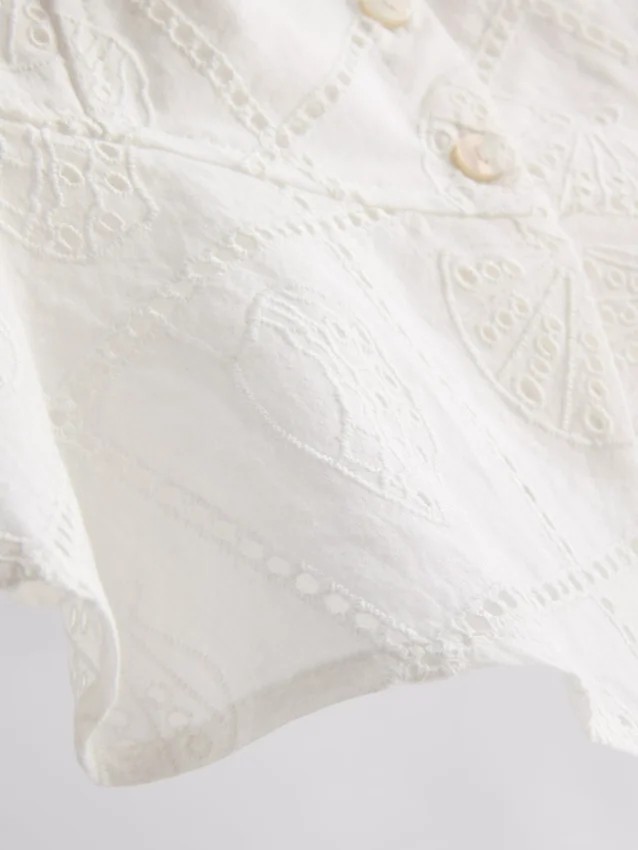Cotton cropped cutwork cami top
