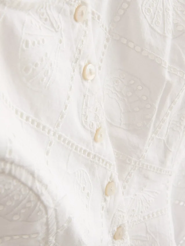 Cotton cropped cutwork cami top